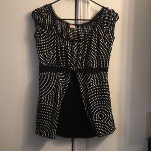 Black polka dot blouse